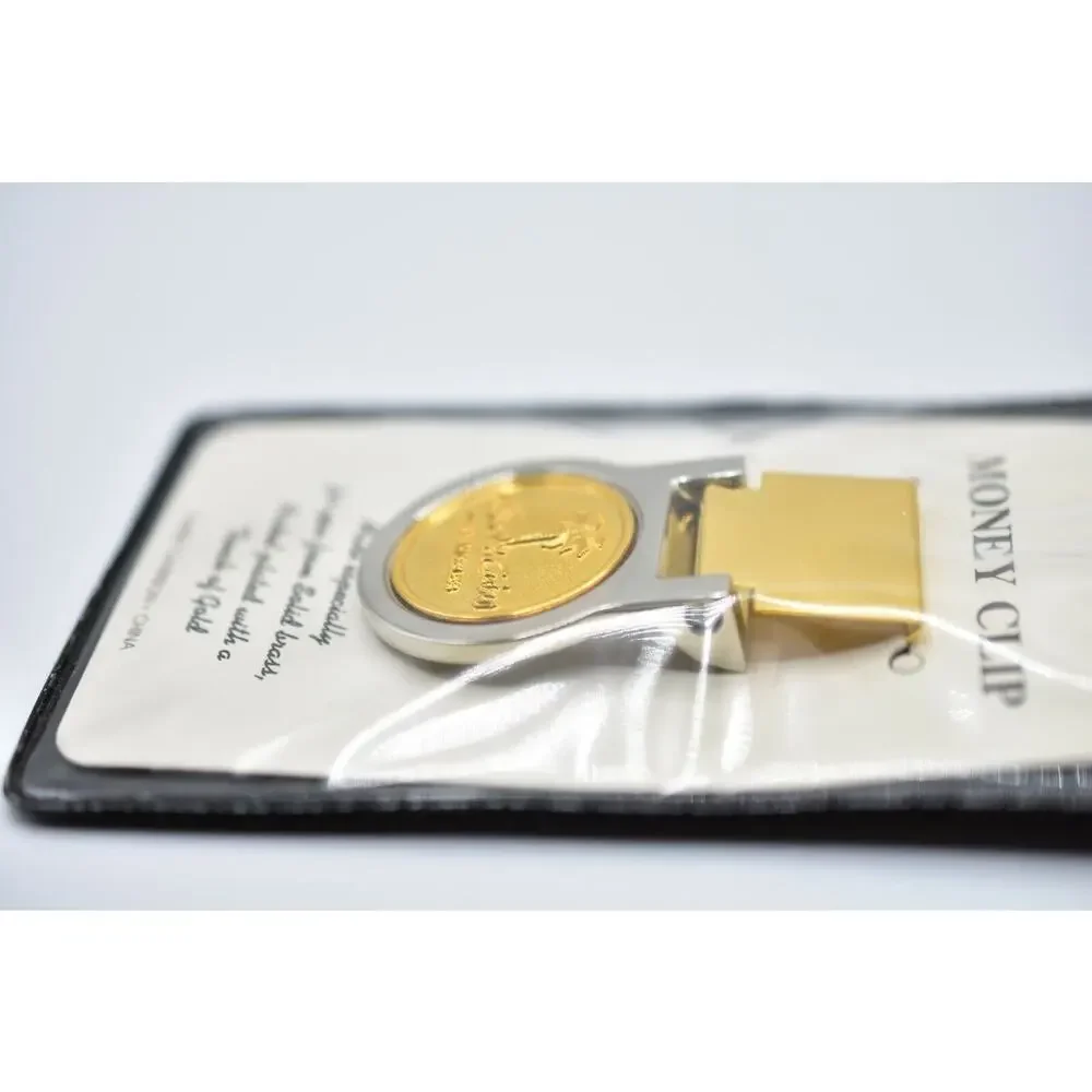 Commerce Casino Los Angeles Money Clip Nickel Plated Brass Gold Original Bin7